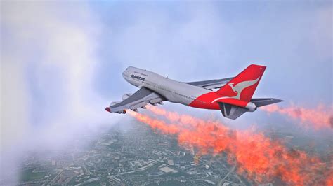 Qantas 747 400er Crashes After Take Off London Heathrow Airport Engine