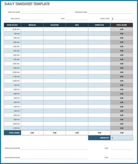 Free Printable Project Timesheet Template Excel