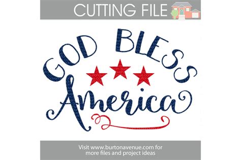 God Bless America Patriotic SVG Cut File By Burton Avenue TheHungryJPEG