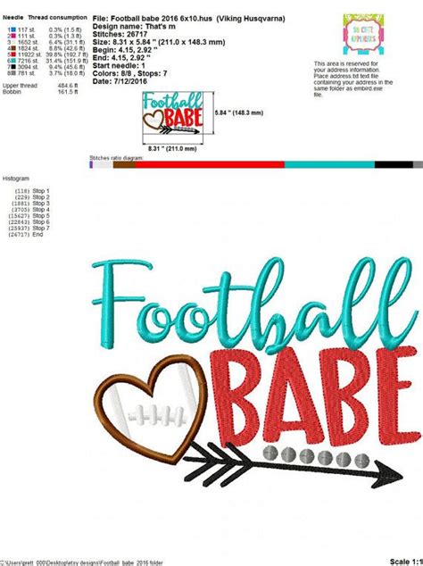 Embroidery Design 5x7 6x10 Football Babe By Socuteappliques Embroidery Files Machine Embroidery