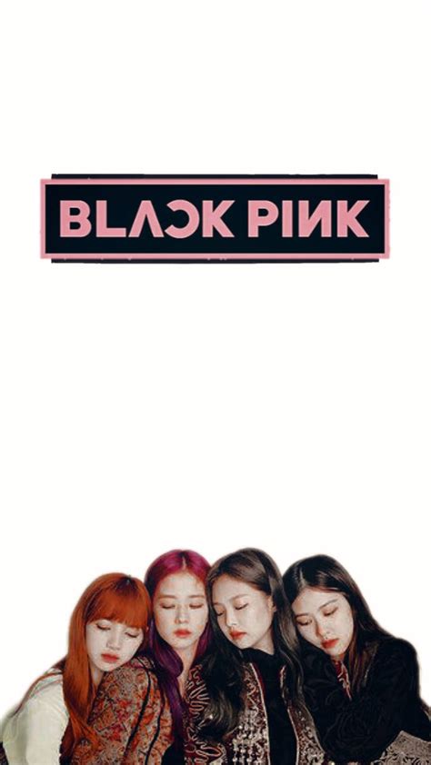 Download Blackpink Logo With Members Minimalist Wallpaper