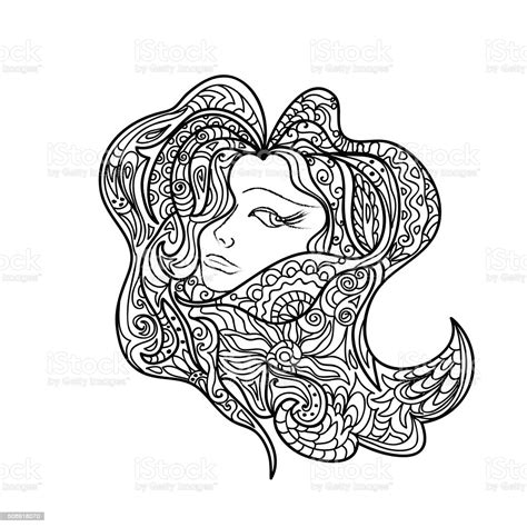 Women Head Abstract Mandala Stock Illustration Download Image Now