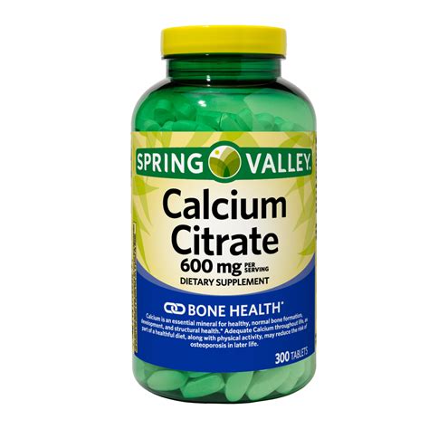 Spring Valley Calcium Citrate Tablets 600 Mg 300 Count