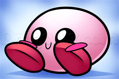 How To Draw Kawaii Kirby Step By Step Drawing Guide By Dawn