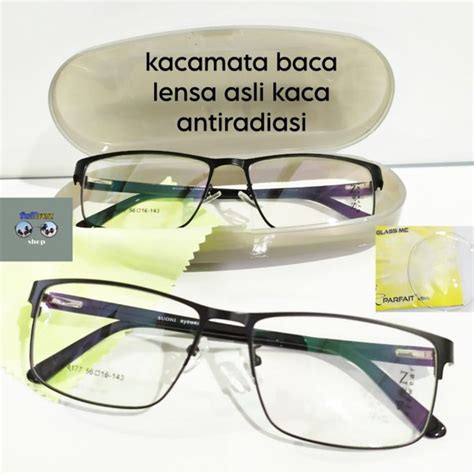 Jual Kacamata Baca Lensa Asli Kaca Anti Radiasi Plus Tangkai Ada Per