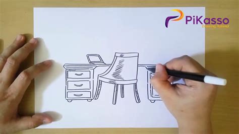 How To Draw A Desk And Chair Step By Step Youtube