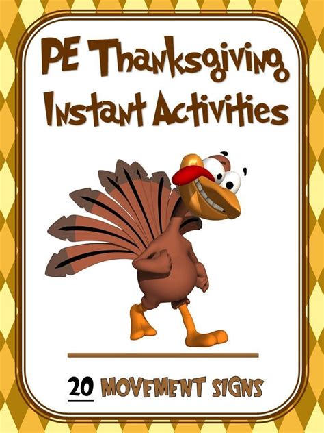 Pe Thanksgiving Instant Activities 20 Movement Signs Pe Activities