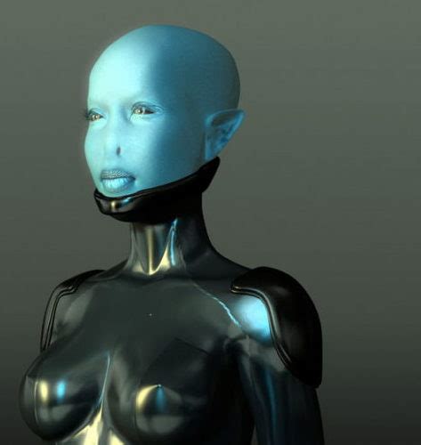 Alien Girl Sculpture Head Rigged Characters 3d Model 3ds Max