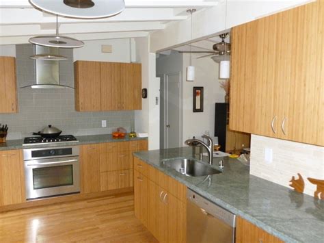 If you're looking for a fresh look in your kitchen that may offer a bit of individuality and a more modern style, bamboo could be the perfect choice. Contemporary Bamboo Kitchen in Mountain View (sink ...