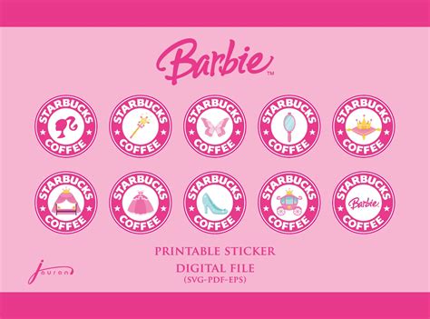 Barbie Starbucks Printable Digital File Etsy