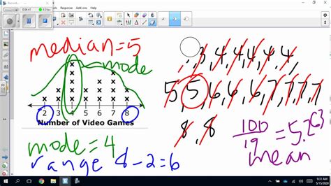 The dot plot has dots to the left of the center and dots to the right of the center. Line Plot Mean, Median, Mode Video Lesson - YouTube