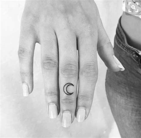 Crescent Moon Middle Finger Tattoos Small Finger Tattoos Finger Tats