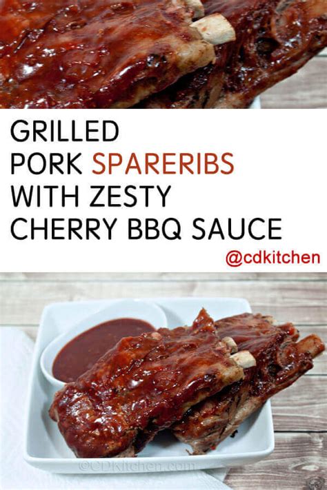 Grilled Pork Spareribs With Zesty Cherry Bbq Sauce Recipe