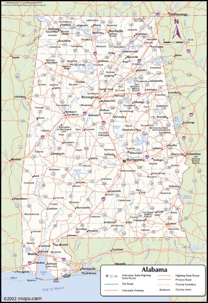 Alabama Wall Map With Counties By Mapsales