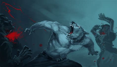 Werewolf Attack Werewolf Anthro Furry Canine Art