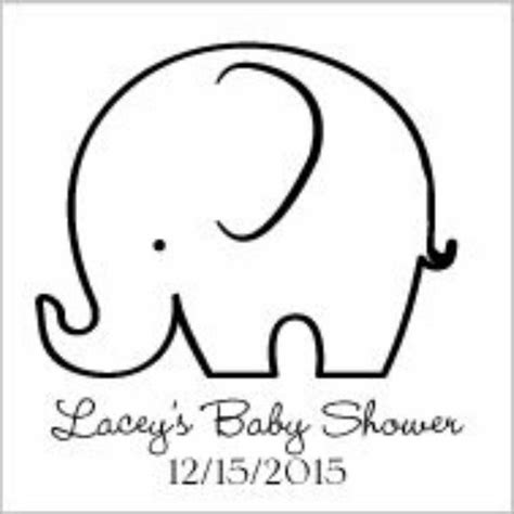 The Logo For Kates Baby Shower With An Elephant In Black And White