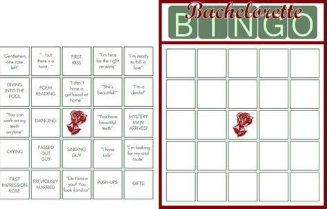 Bachelorette Bingo Free Printable