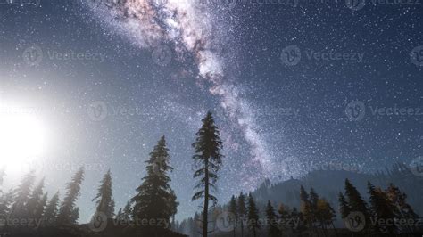Milky Way Stars With Moonlight 5602011 Stock Photo At Vecteezy