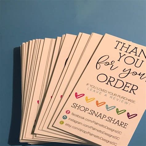 Makers Thank You For Your Order With Custom Social Media Or Etsy