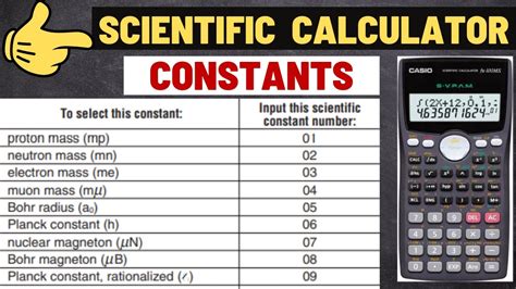 How To Use Scientific Constants In A Casio Scientific Calculator Youtube