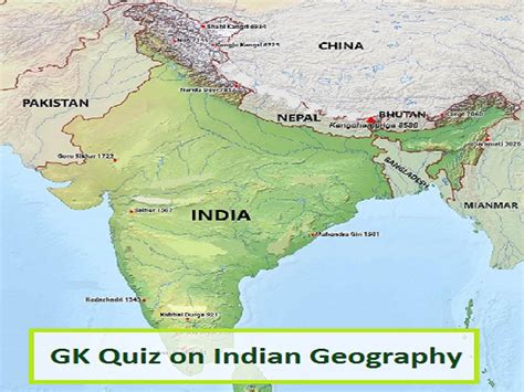 Gk Quiz On Indian Geography General Geography And Physical Features Set 1