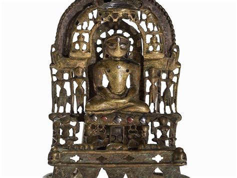 Bronze Jain Altar With Silver Inlays 15th16th C
