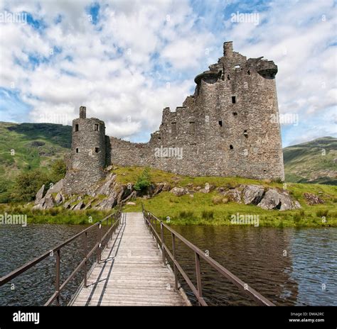 The Ruins Of Kilchurn Castle On The Banks Of Loch Awe In Scotland Stock