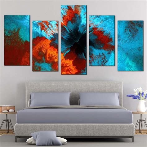 Beautiful Abstract Canvas Wall Art, Brown Artistic Abstract Fractal Ar ...