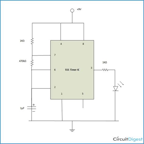Led Flasher Circuit Using 555 Timer Ic Jumper
