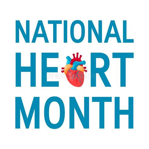 National Heart Month Concept In Flat Style Stock Vector Illustration