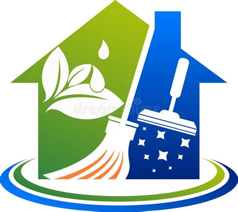 Diseño Del Logotipo De La Empresa Doméstica Servicio De Limpieza Conjunto De Vectores De