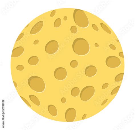 Cartoon Cheese Moon Vector Symbol Icon Design Stock Vector Adobe Stock