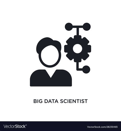 Big Data Scientist Isolated Icon Simple Element Vector Image