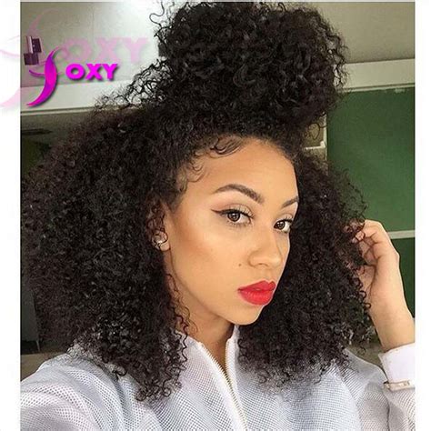150 Density Short Curly Lace Front Wig Peruvian Kinky