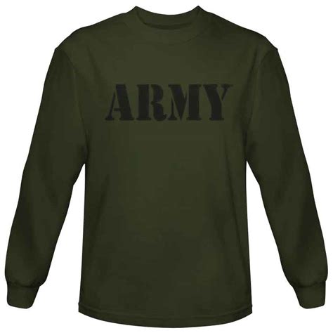Green Army Long Sleeve T Shirt