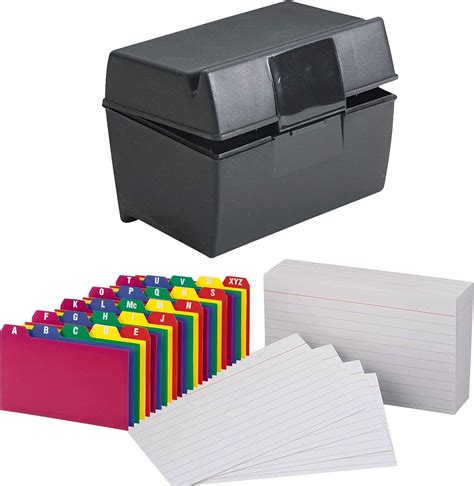 Buy Plastic Index Card Holder Flip Top File Box Holds 300 3 X 5 Cards