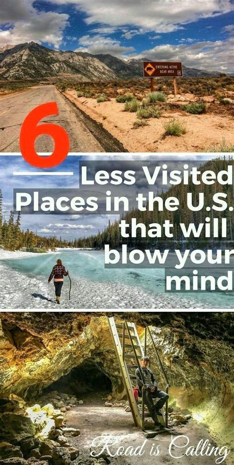 There Are Four Pictures With The Words Less Visited Places In The U S
