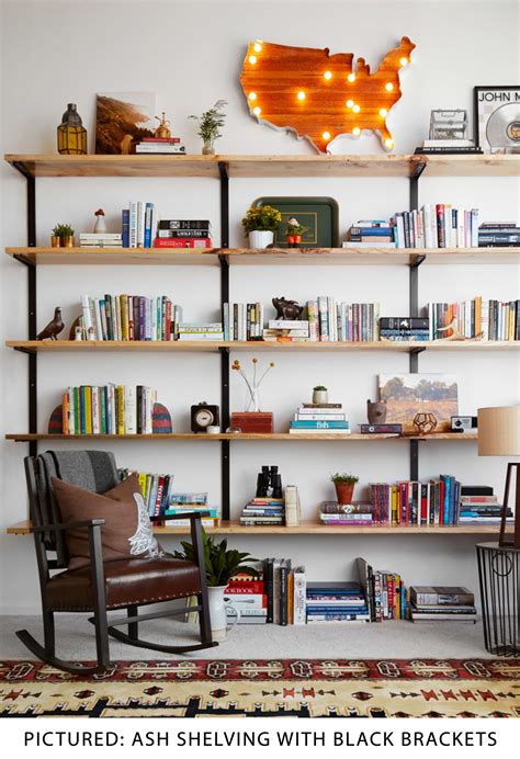 wood and steel wall mount bookshelves completely transform your living