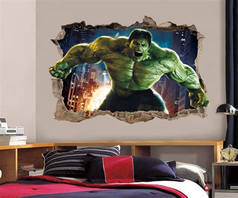 Hulk The Avengers Smashed Wall 3d Decal Graphic Wall Sticker