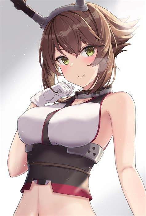 Wallpaper Anime Girls Kantai Collection Mutsu Kancolle Short Hair Brunette Solo Artwork