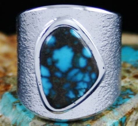 Darryl Dean Begay Candelaria Spiderweb Turquoise Ring Turquoise Direct