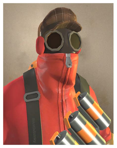 I Tried To Make My Pyro Loadout In The Style Of A Valve Portrait Using
