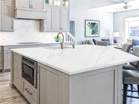 The beautiful white quartz material is truly a work of art when featured in any design. Calacatta Marble Look Quartz Countertops- - Malaysia ...