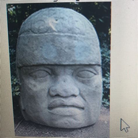 Where woauld you hera this phrase: The following image is an example of a colossal head from ...