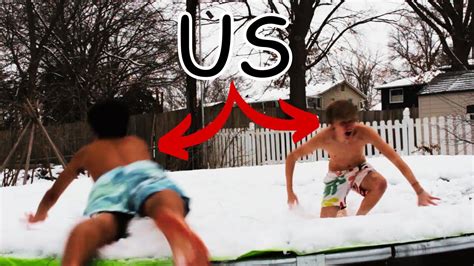 We Jumped Into Snow Shirtless Youtube