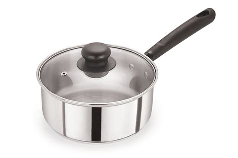 18cm Stainless Steel Saucepan With Glass Lid 5102 Chef Set