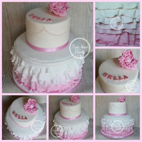 Pink Ombré Ruffles Decorated Cake By Num Nums Cakesdecor
