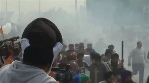 Breaking Tear Gas Fired At Protesting Farmers On Shambhu Border As