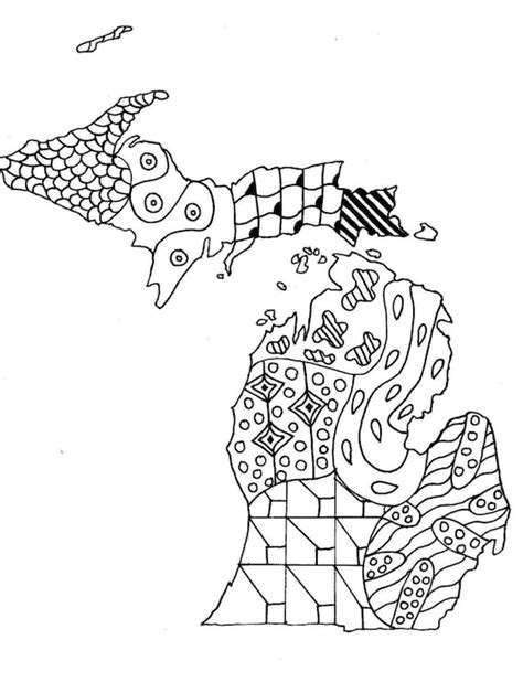 Michigan Map Coloring Page Coloring Pages