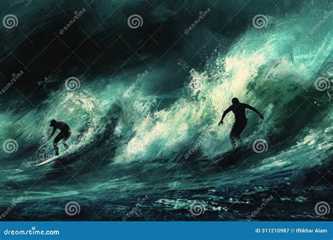 Braving The Waves: Courageous Rescue In Turbulent Seas. Concept Daring